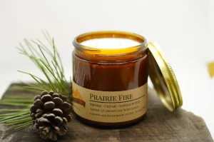 Prairie Fire Soy Wax Candle | 16 oz Double Wick Amber Apothecary Jar