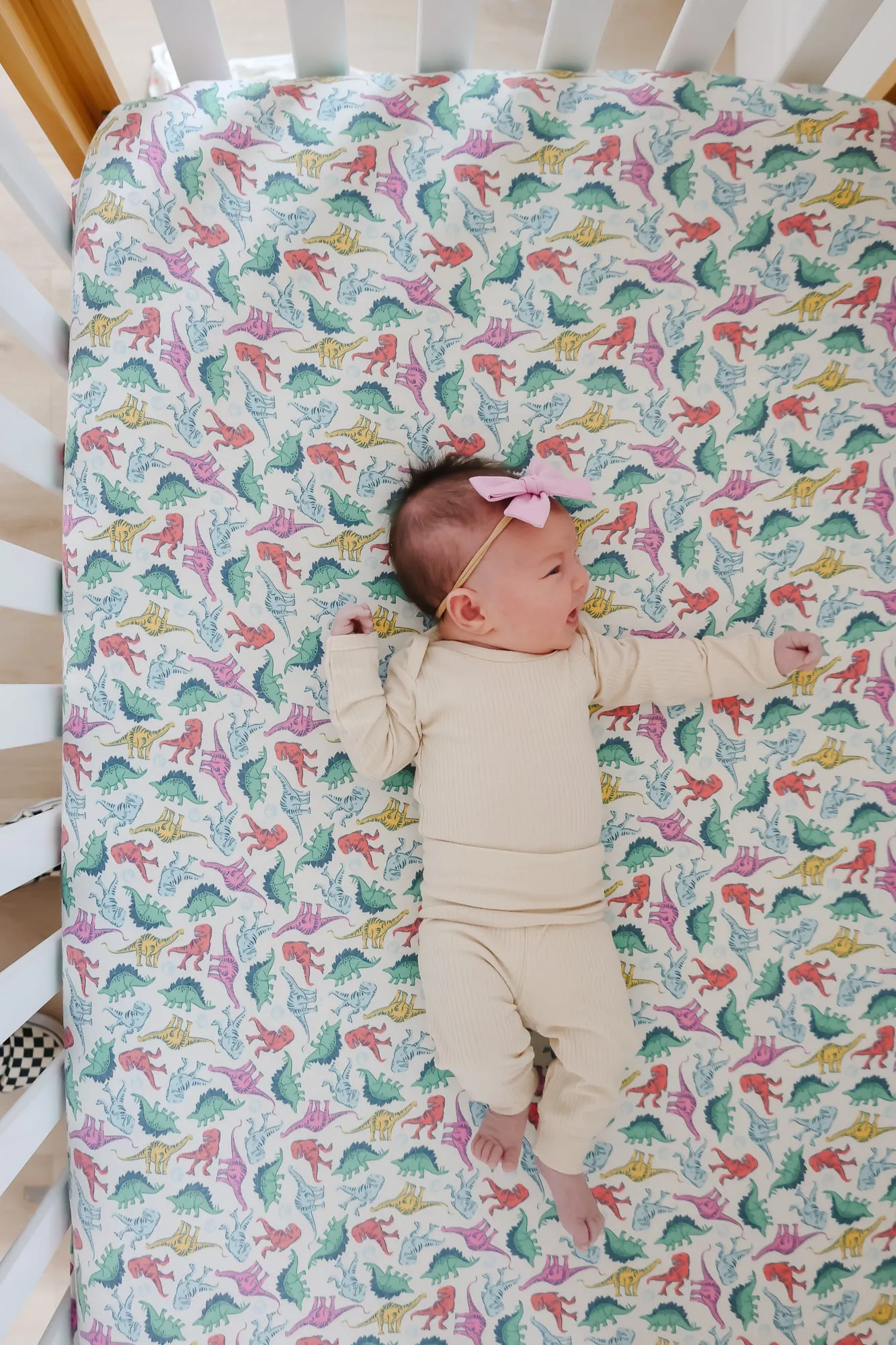 Premium Knit Fitted Crib Sheet - Dinosaurs of Jurassic Park