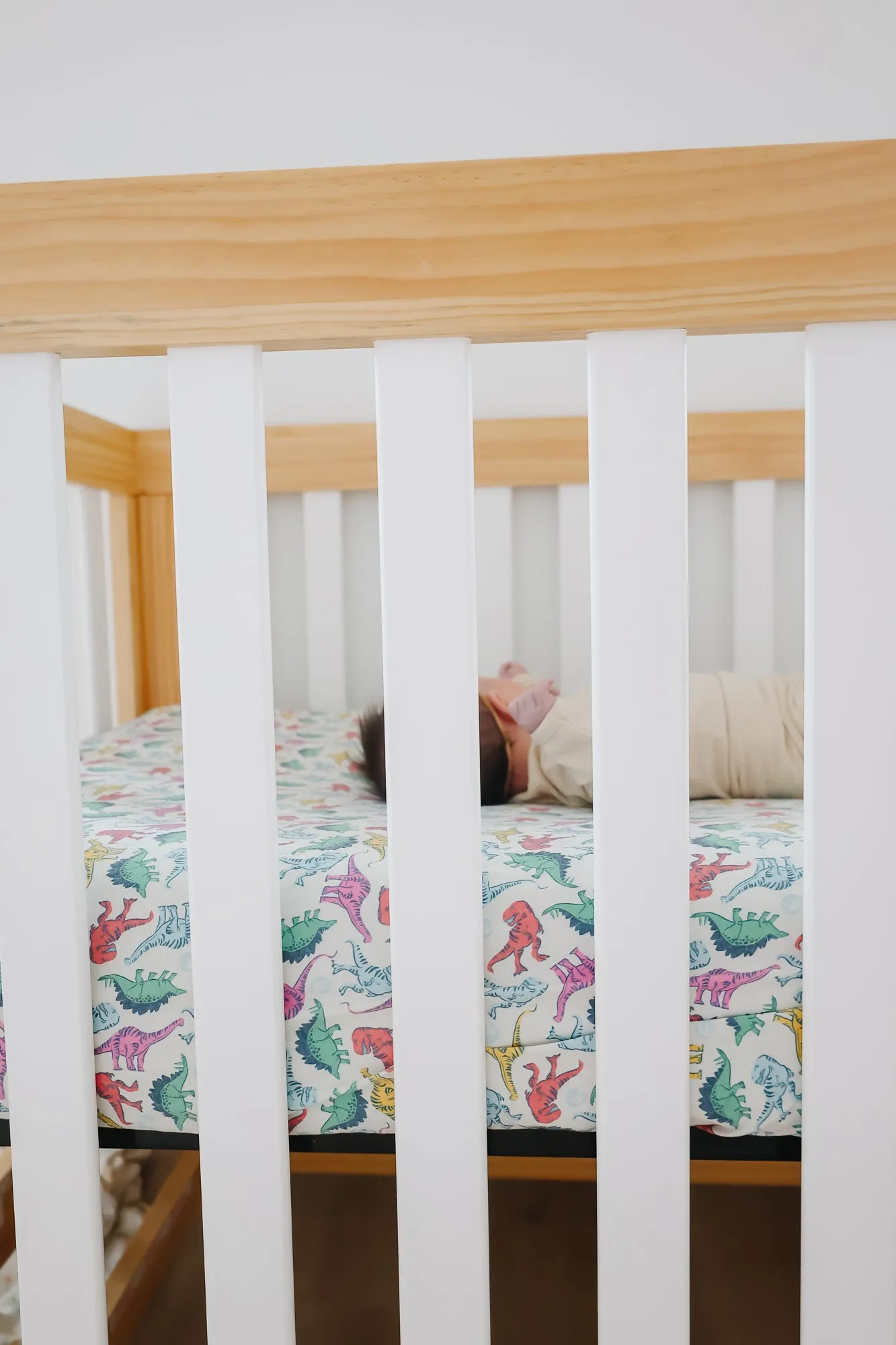 Premium Knit Fitted Crib Sheet - Dinosaurs of Jurassic Park
