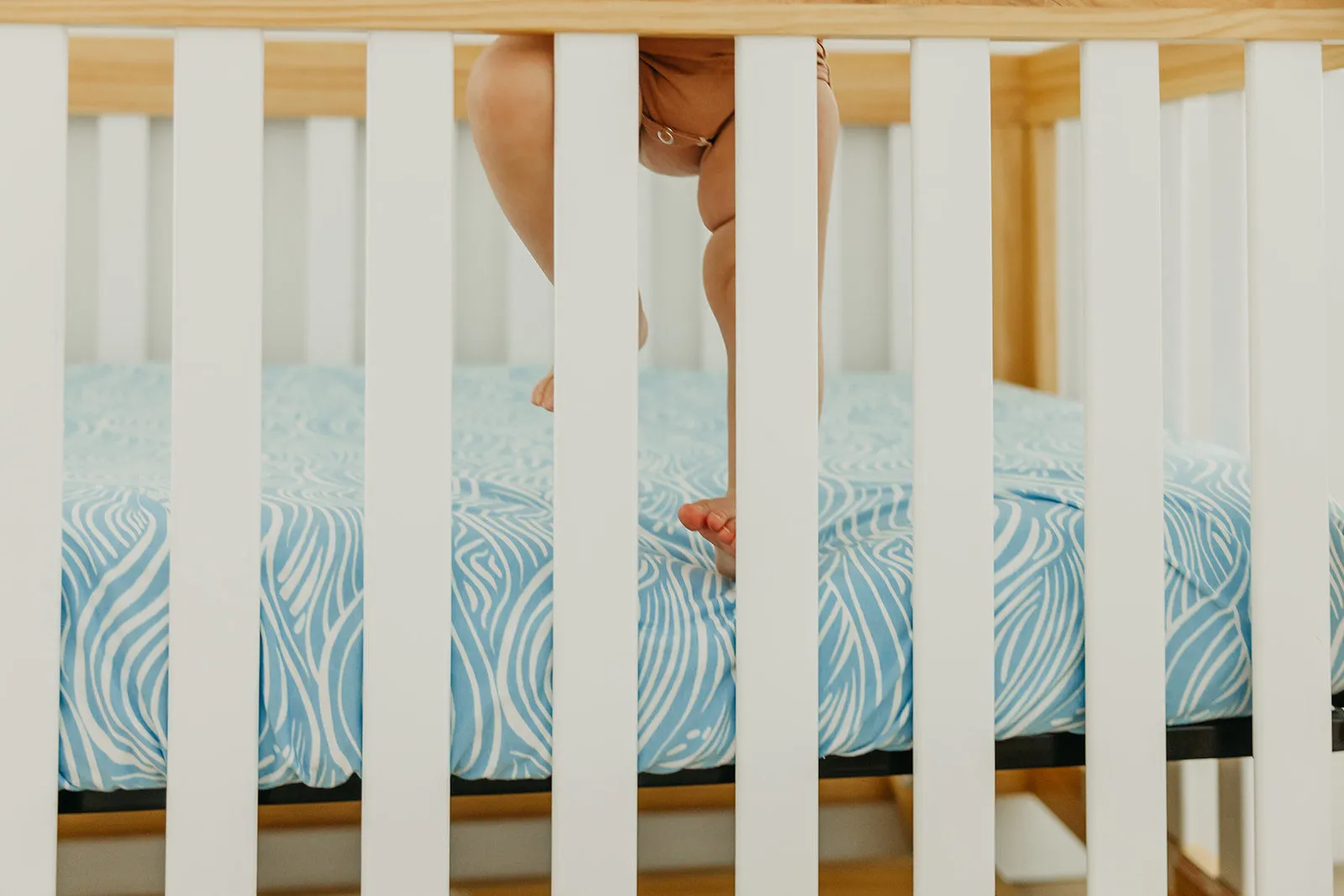 Premium Knit Fitted Crib Sheet - Surf