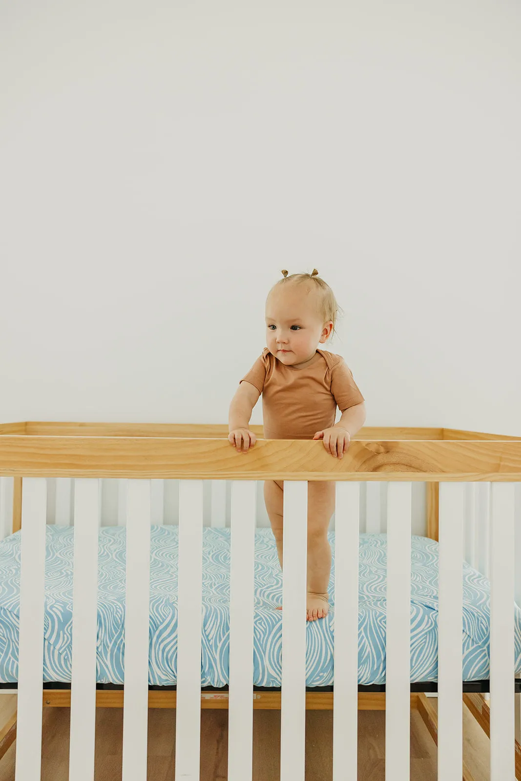Premium Knit Fitted Crib Sheet - Surf