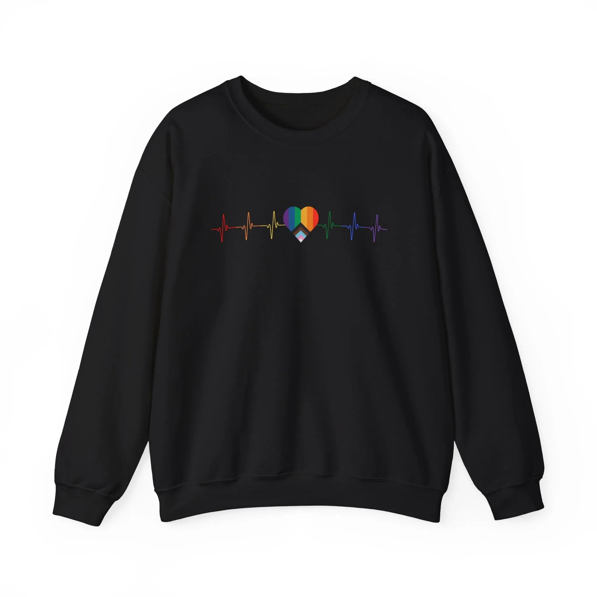 Pride Pulse Rainbow Heart Sweatshirts