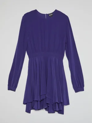 Purple Frill Hem Dress