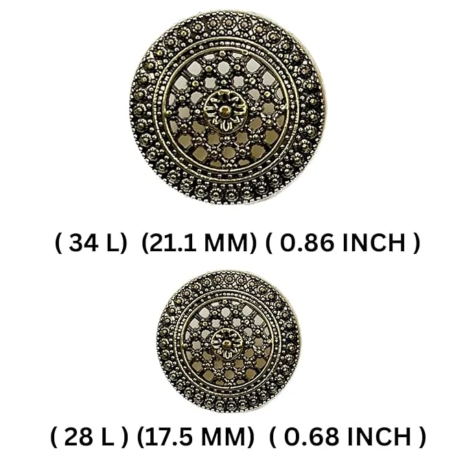 Raised Diamond Pattern Metal Buttons(8 Big   8 Small)
