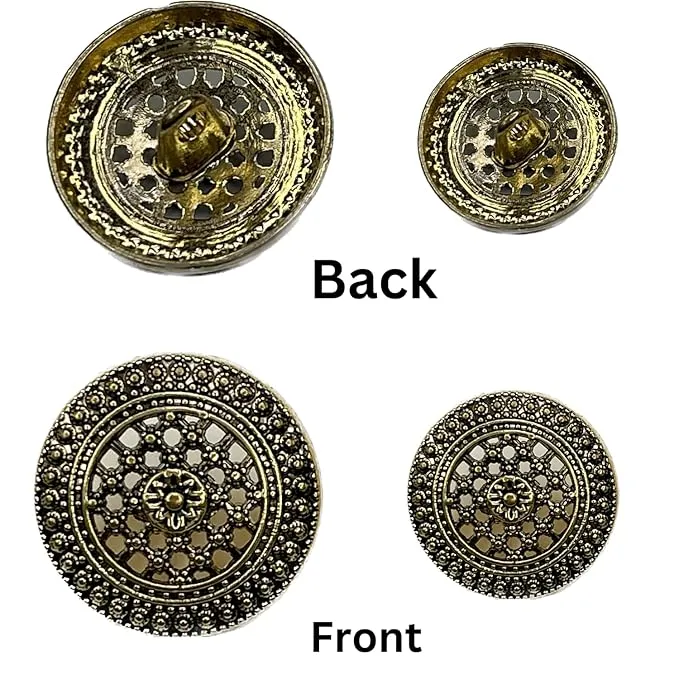 Raised Diamond Pattern Metal Buttons(8 Big   8 Small)