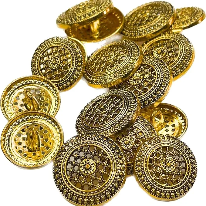 Raised Diamond Pattern Metal Buttons(8 Big   8 Small)