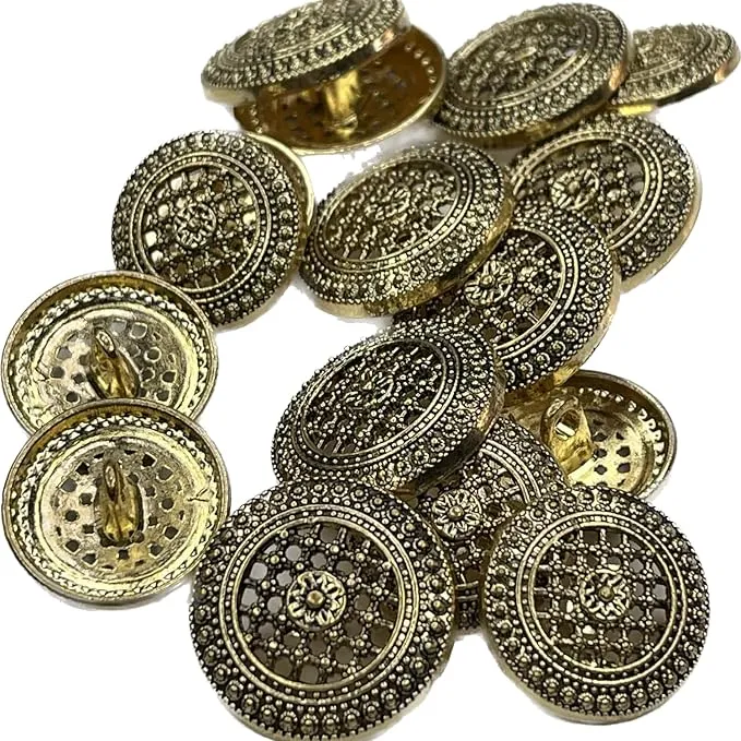 Raised Diamond Pattern Metal Buttons(8 Big   8 Small)