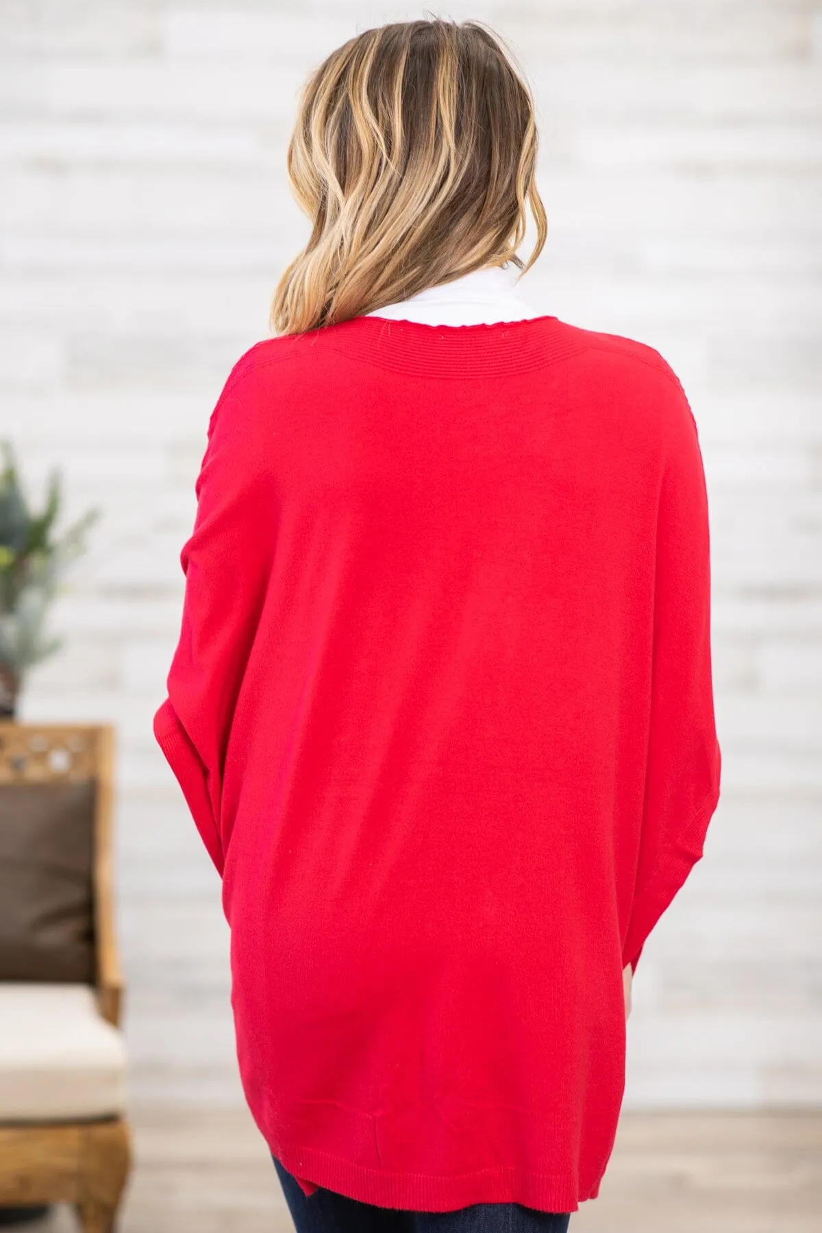 Red and Gold Scattered Studs Sweater