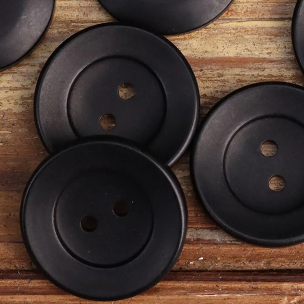 Red-Khaki Bowl-Shaped Two-Hole Corozo Buttons 25 Pack