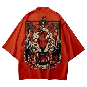 Red Tiger Yukata Top
