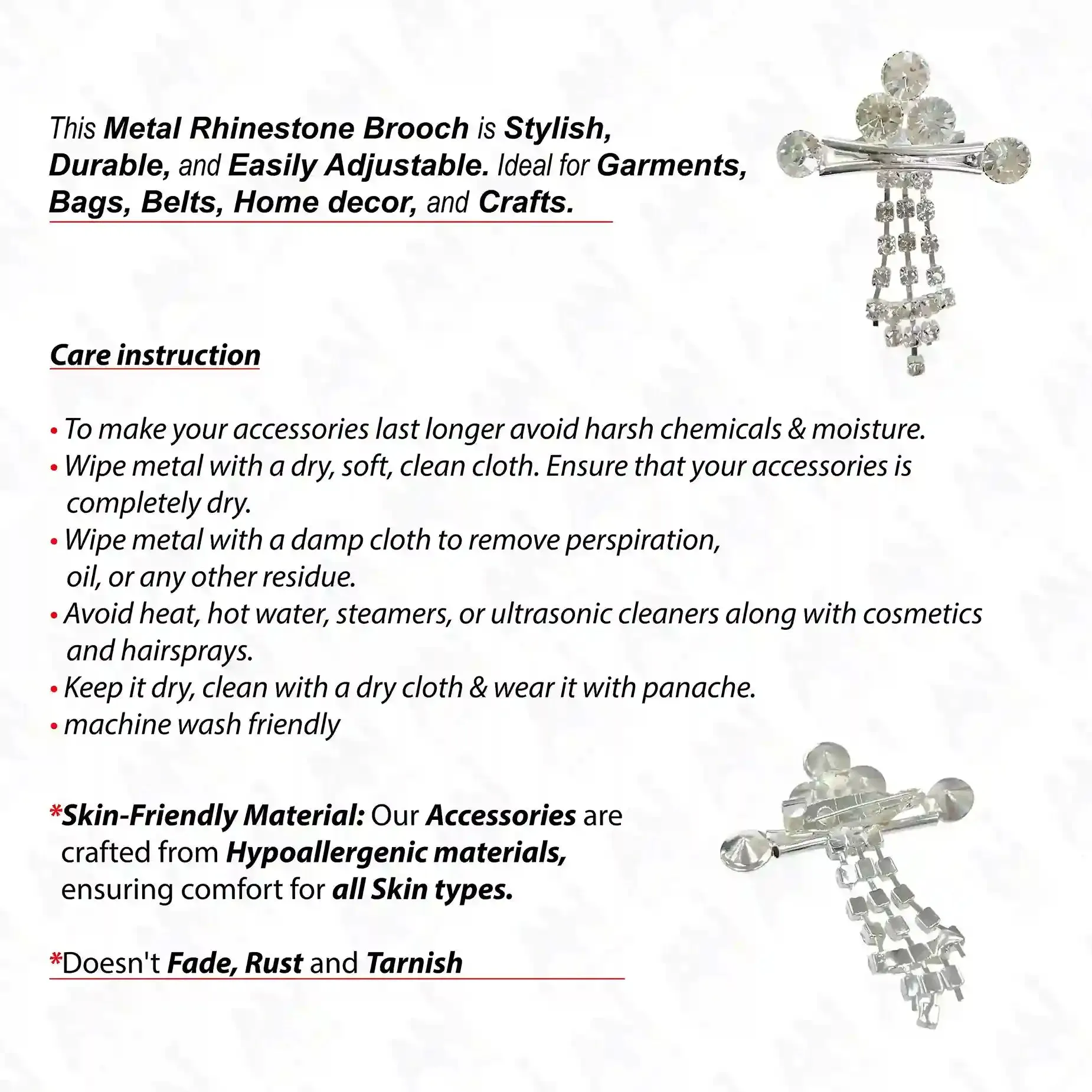 Regal Rhinestone & Crystal Brooch for Trendy Fashion