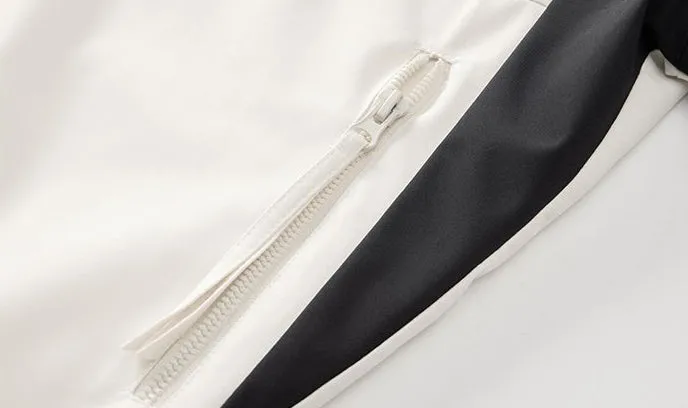 Relaxed-Fit Patchwork Rain Coat for Outdoor Adventures