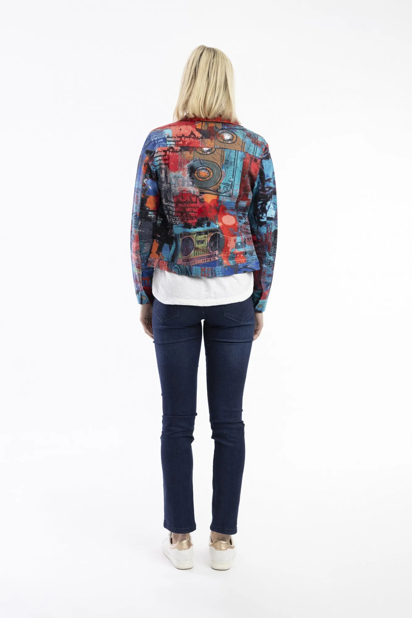 Retro Tapes T-Shirt Biker Jacket