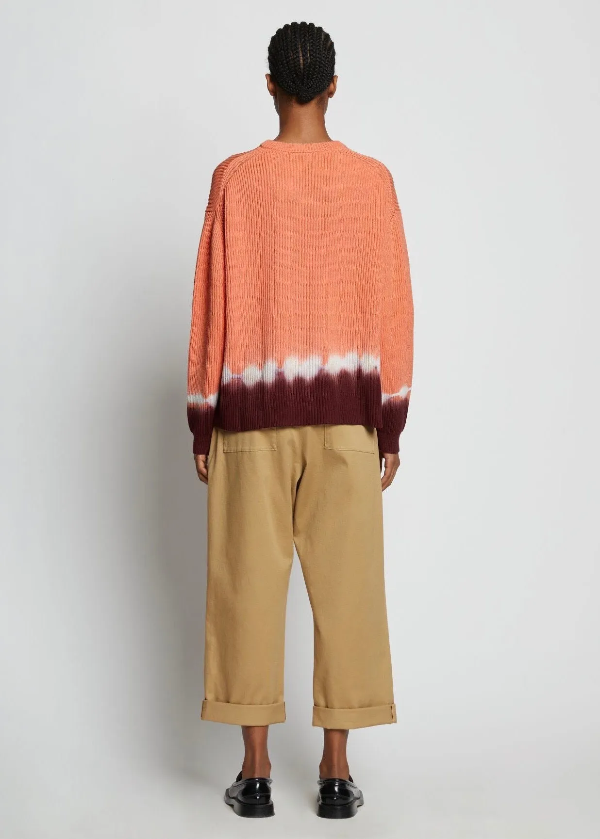 Rib Knit Dip Dye Sweater (Salmon Multi)