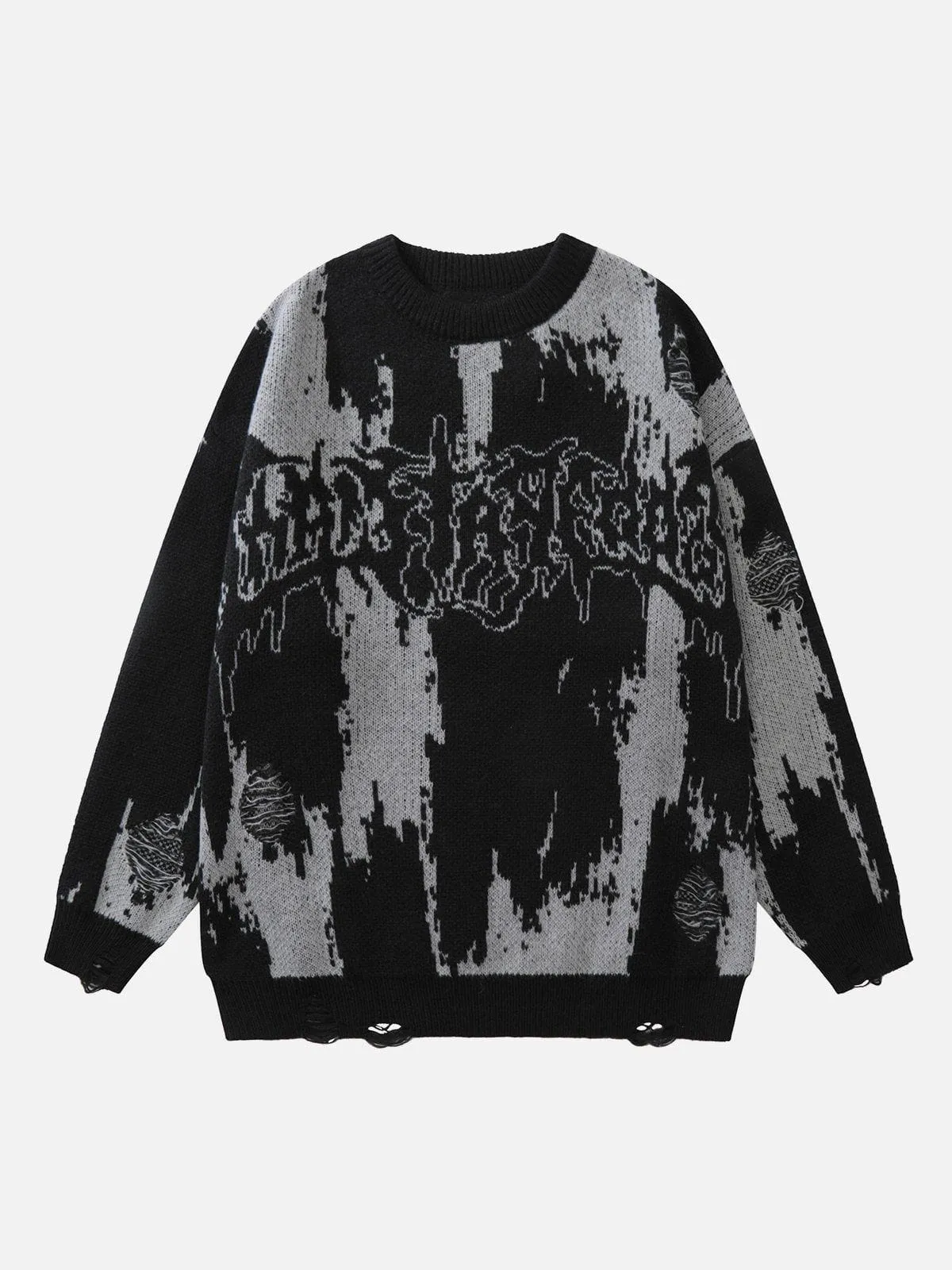 Rimiro - Tie Dye Letter Print Sweater