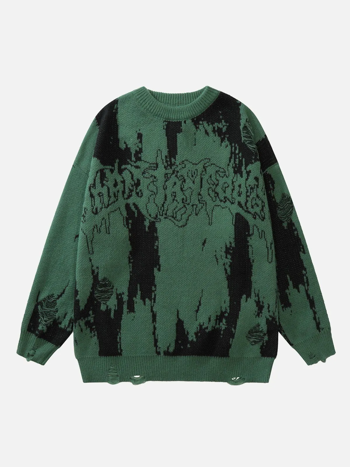Rimiro - Tie Dye Letter Print Sweater