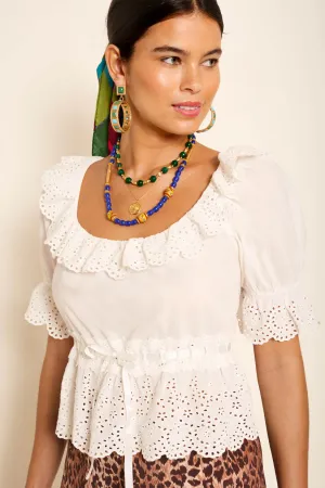 Rixo Elna Top - Ivory