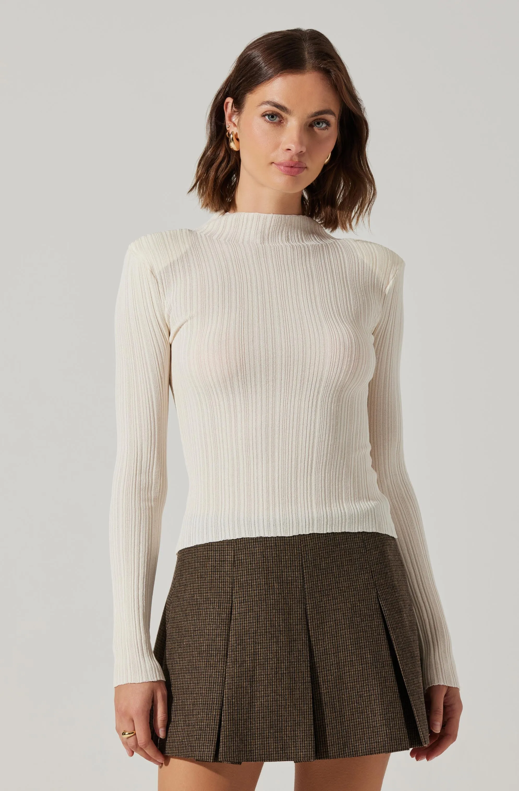Roslin Ribbed Mock Neck Sweater