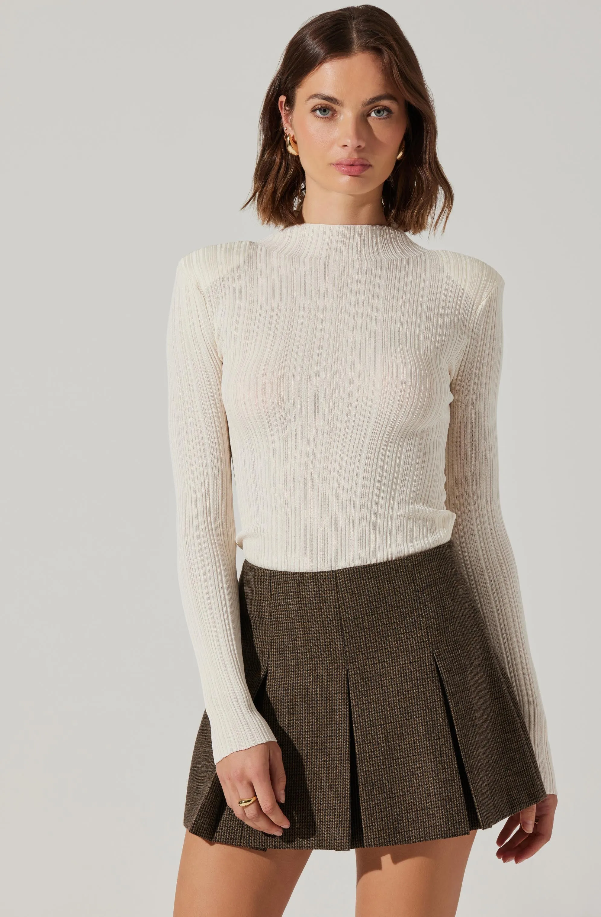 Roslin Ribbed Mock Neck Sweater