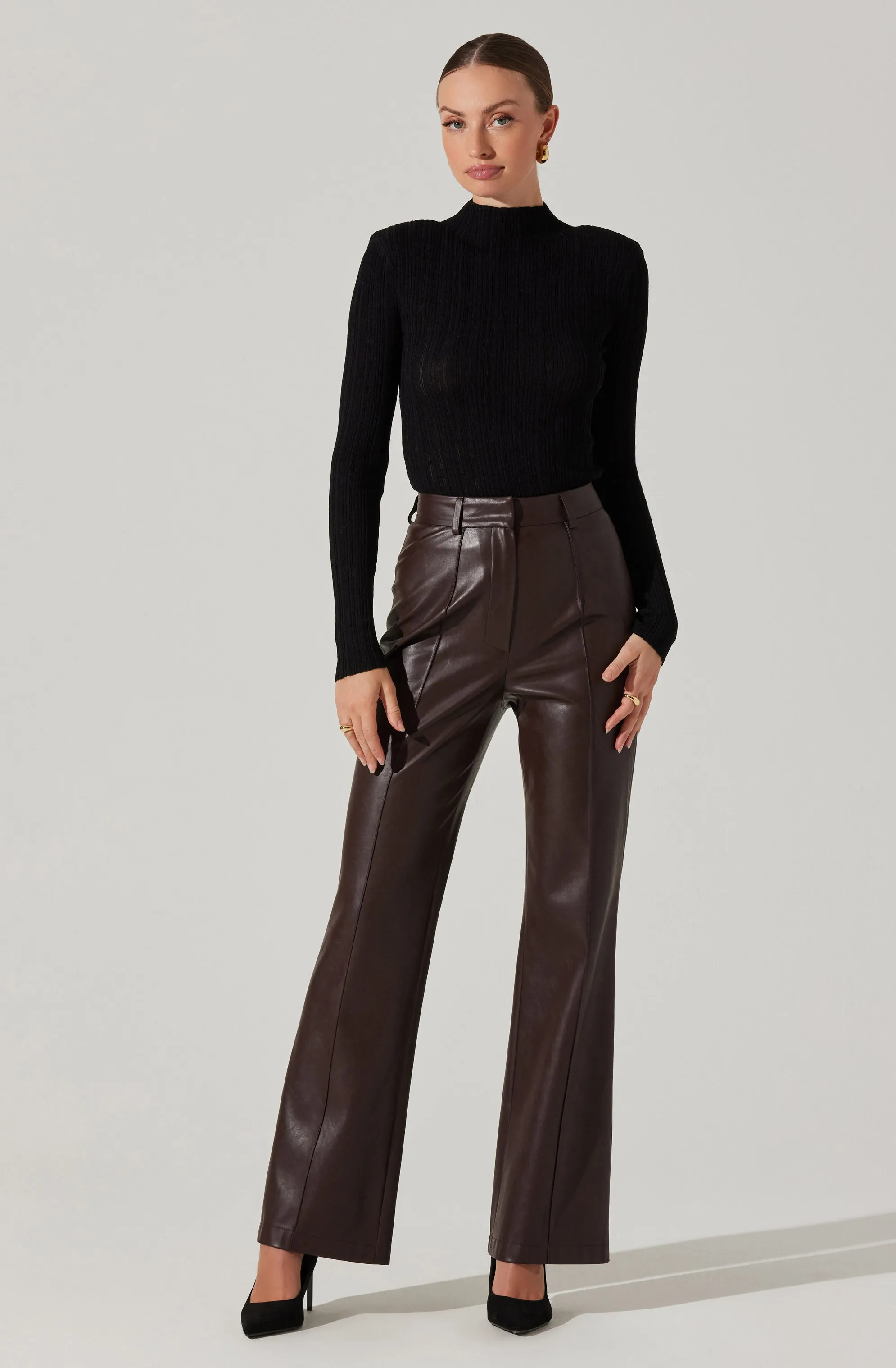 Roslin Ribbed Mock Neck Sweater