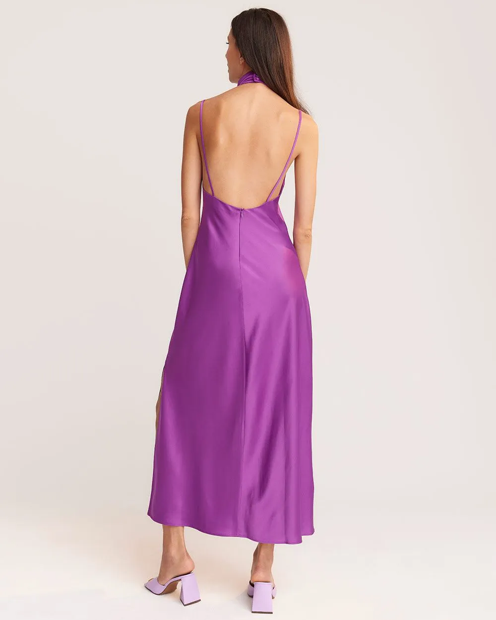RW&CO Satin Halter Gown