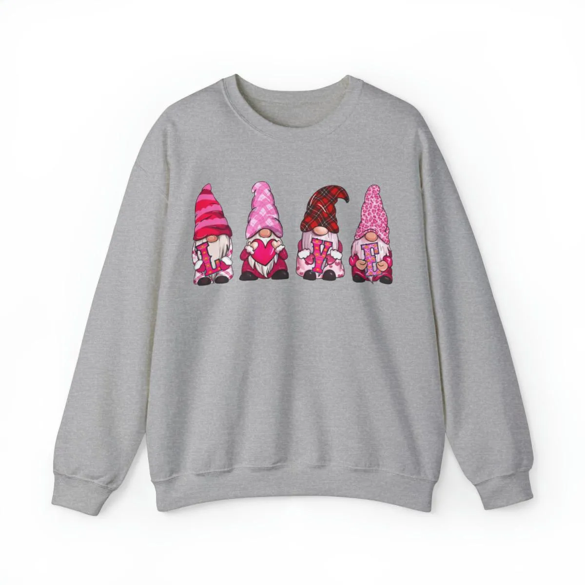 Sandjest Valentine Gnome Crewneck Sweatshirt Gift for Couple Husband Wife Boyfriend Girlfriend