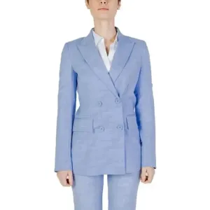 Sandro Ferrone Light Blue Blazer with Lapel Collar