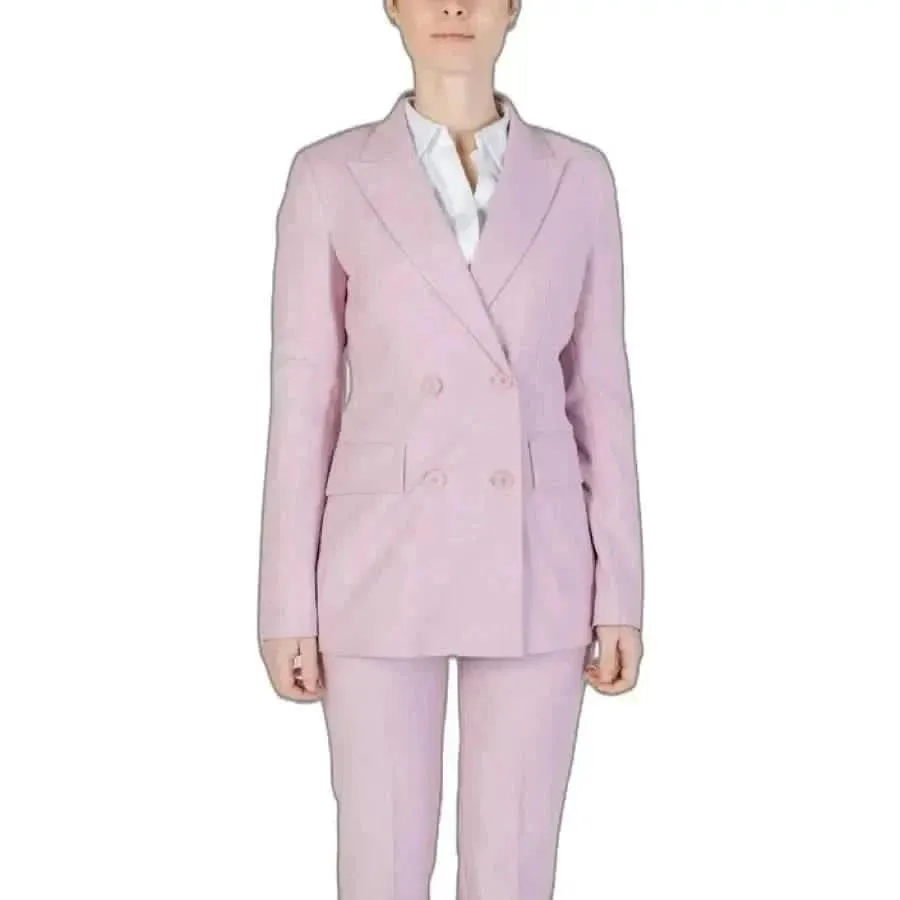 Sandro Ferrone Light Blue Blazer with Lapel Collar