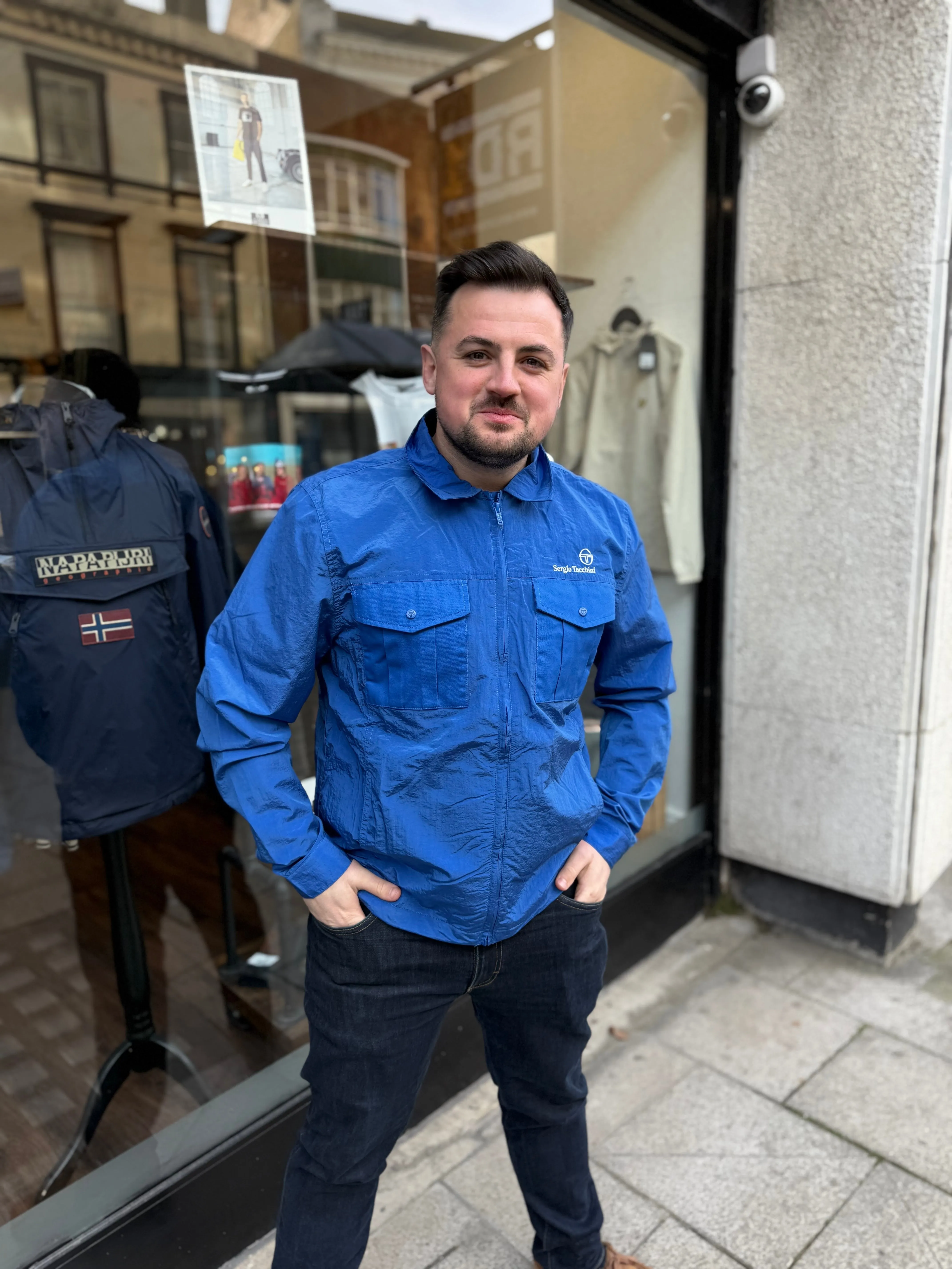 Sergio Tacchini Luciano Reg Fit Shacket In Nautical Blue