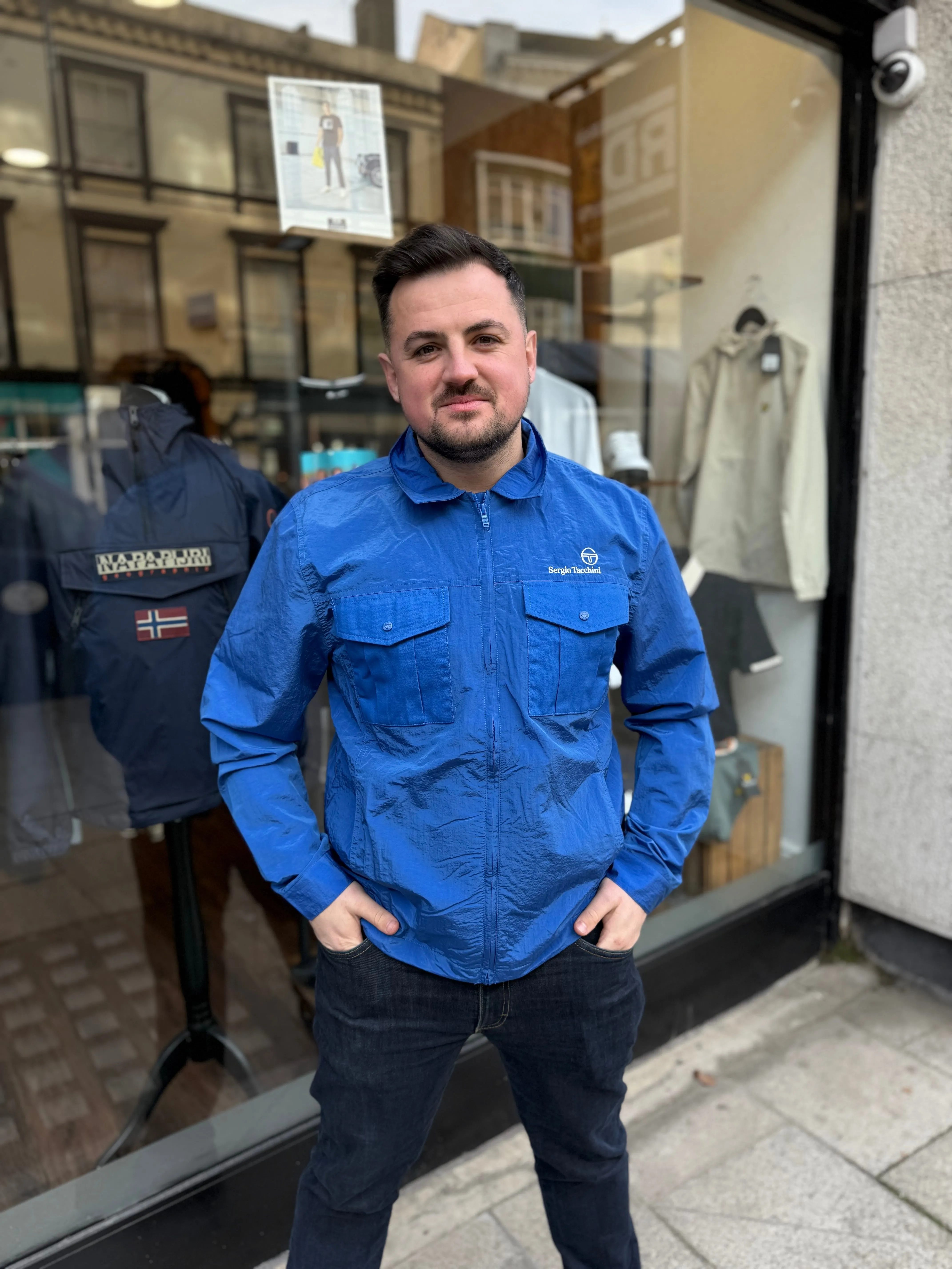 Sergio Tacchini Luciano Reg Fit Shacket In Nautical Blue