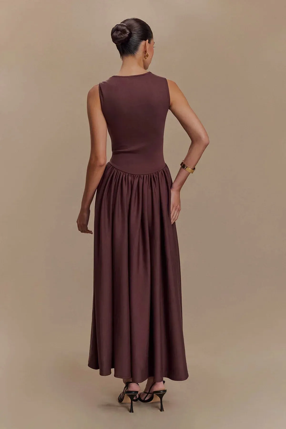 Sharon | Midi Dress – Cacao Brown
