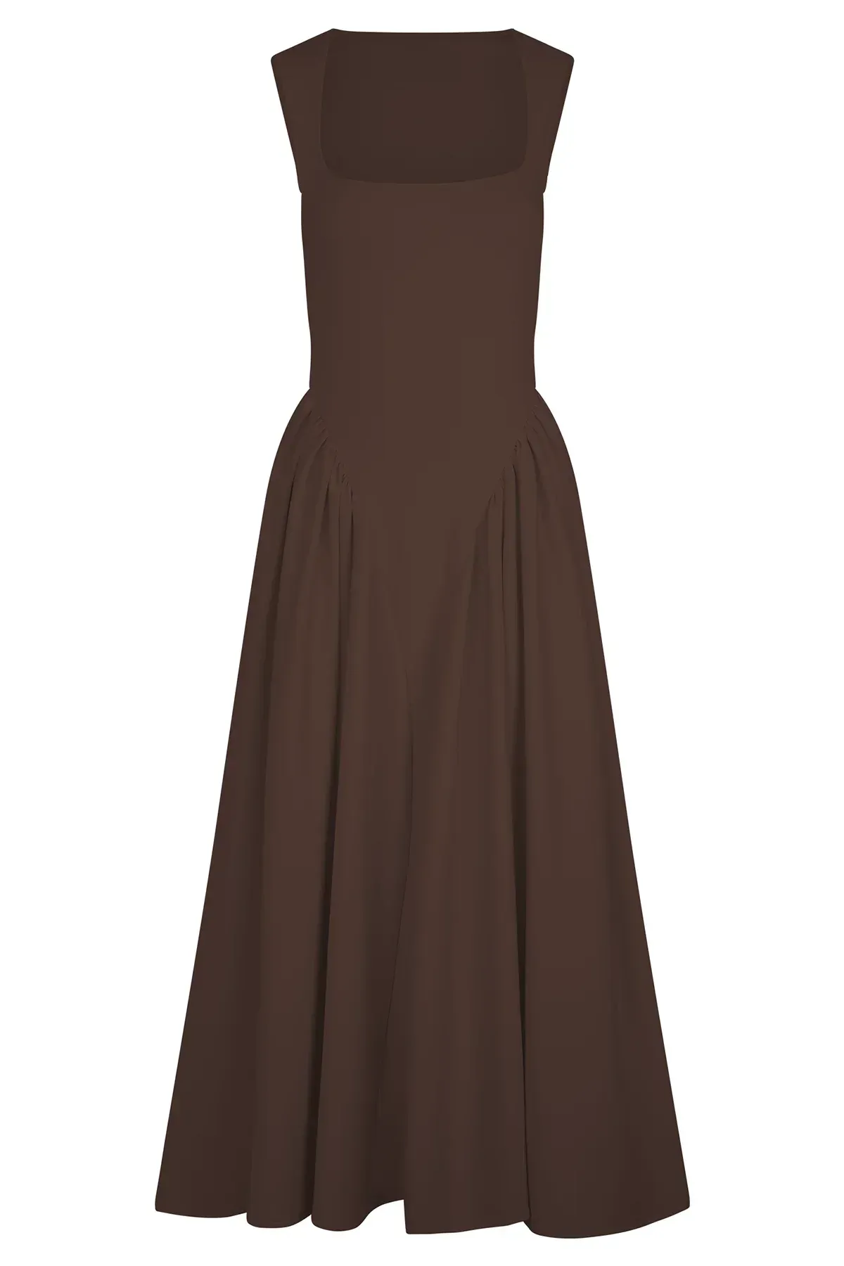 Sharon | Midi Dress – Cacao Brown