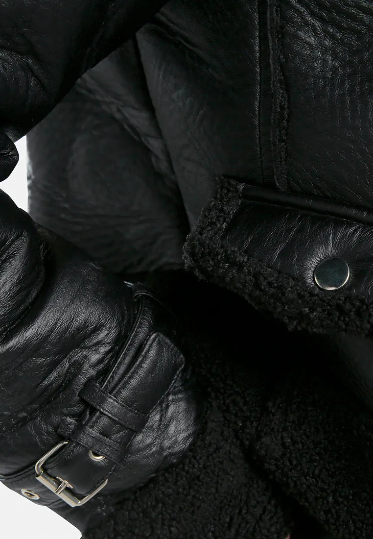 Shearling Collar Crop Jacket