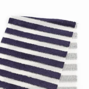 Sheer Velour Stripe Viscose Knit - Cream / Navy