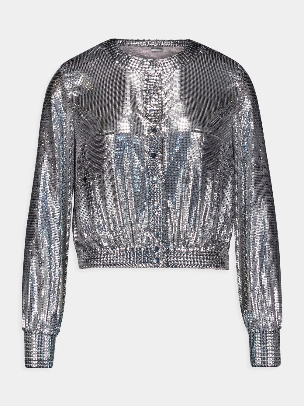 Silver Mesh Bomber Jacket