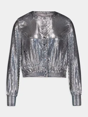 Silver Mesh Bomber Jacket