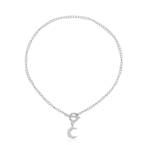 Silver-Plated Moon Pendant Necklace