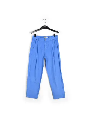 Sky blue cotton-corduroy trousers