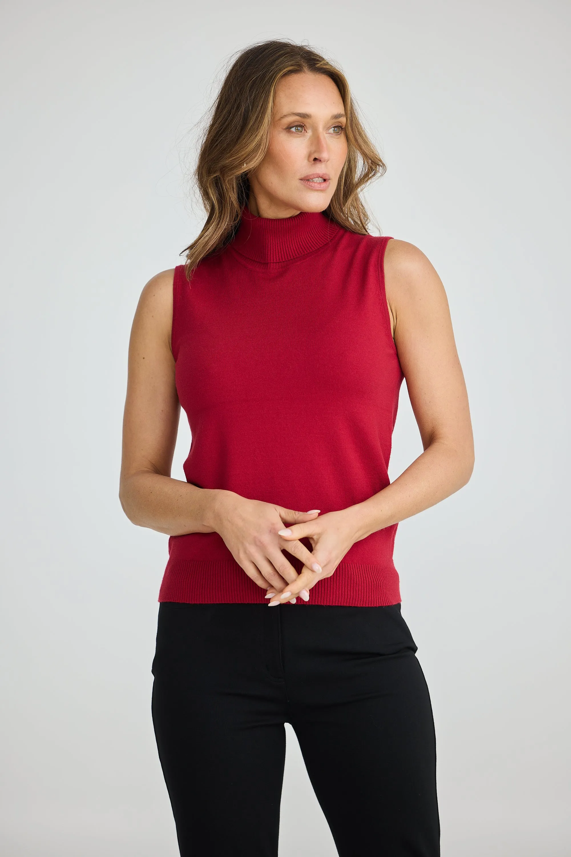 Skye Knit Top Cherry