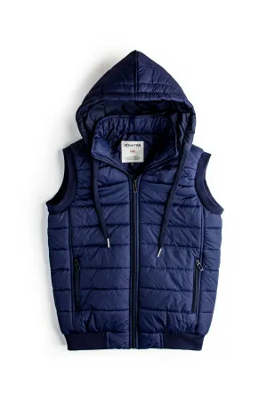 Sleeveless Navy Parachute Jacket