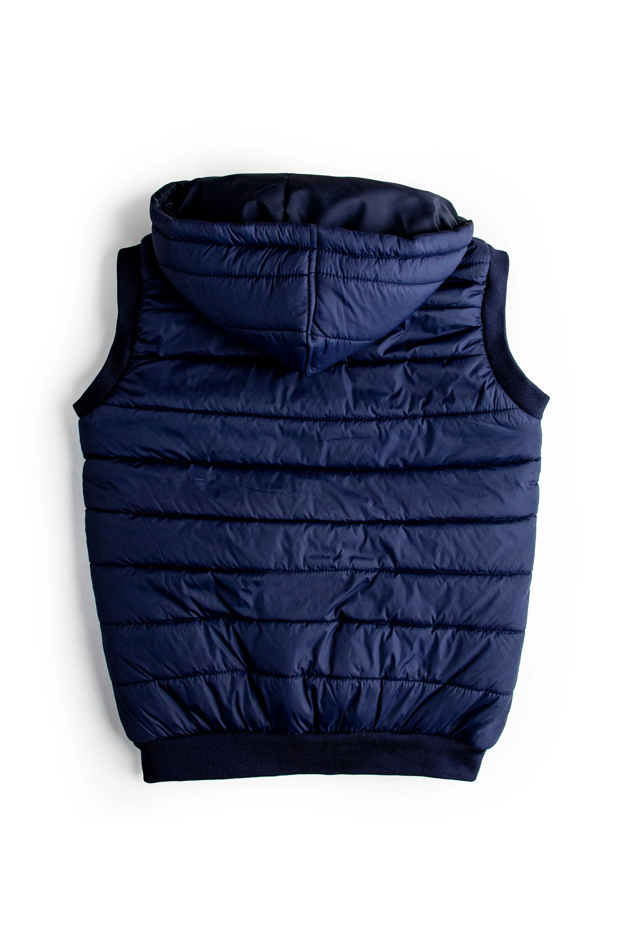 Sleeveless Navy Parachute Jacket