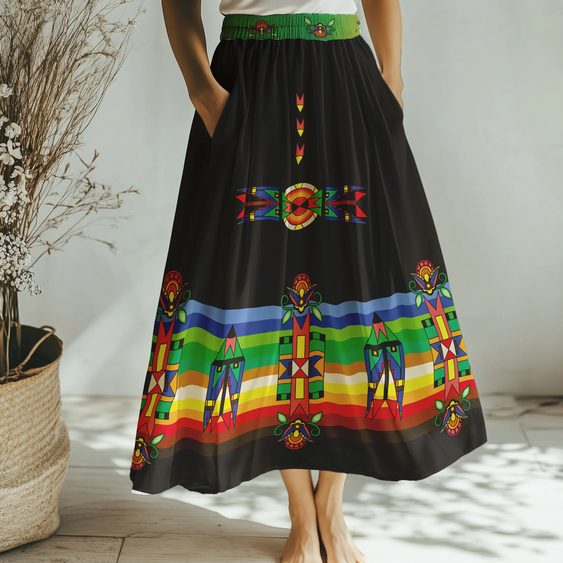 Spirit Blossom Harmony Geometric Skirt