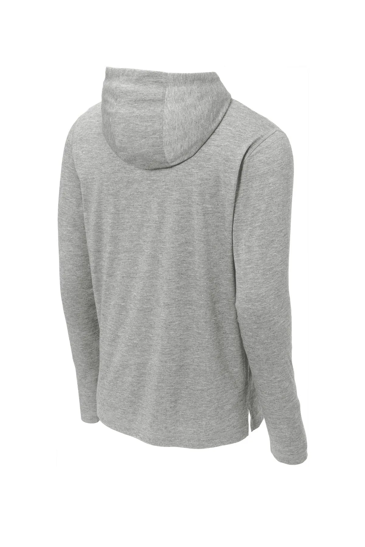 Sport-Tek  PosiCharge  Tri-Blend Wicking Long Sleeve Hoodie ST406 Light Grey Heather