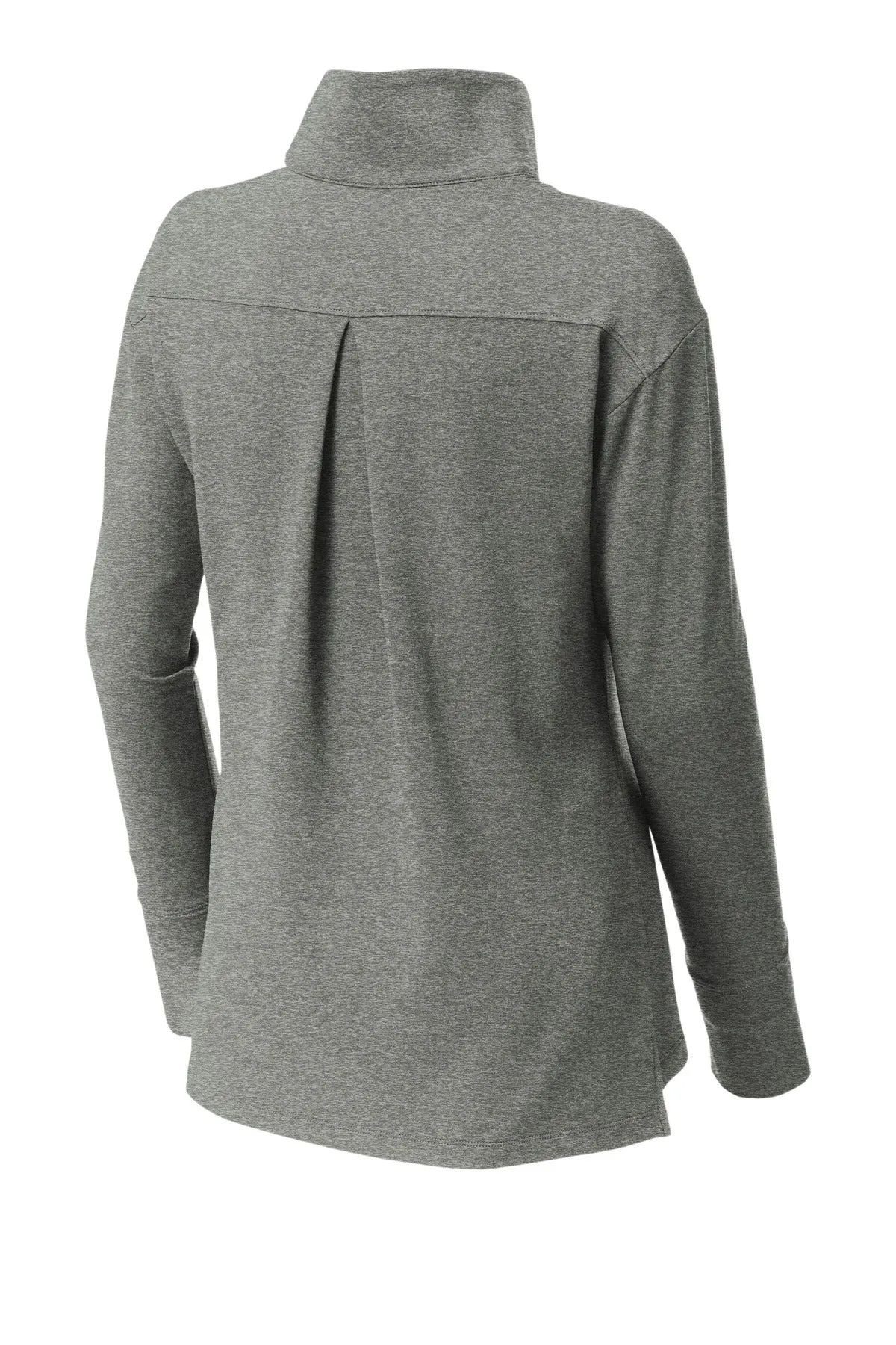 Sport-Tek Women's Sport-Wick Flex Fleece 1/4-Zip. LST561 Light Grey Heather