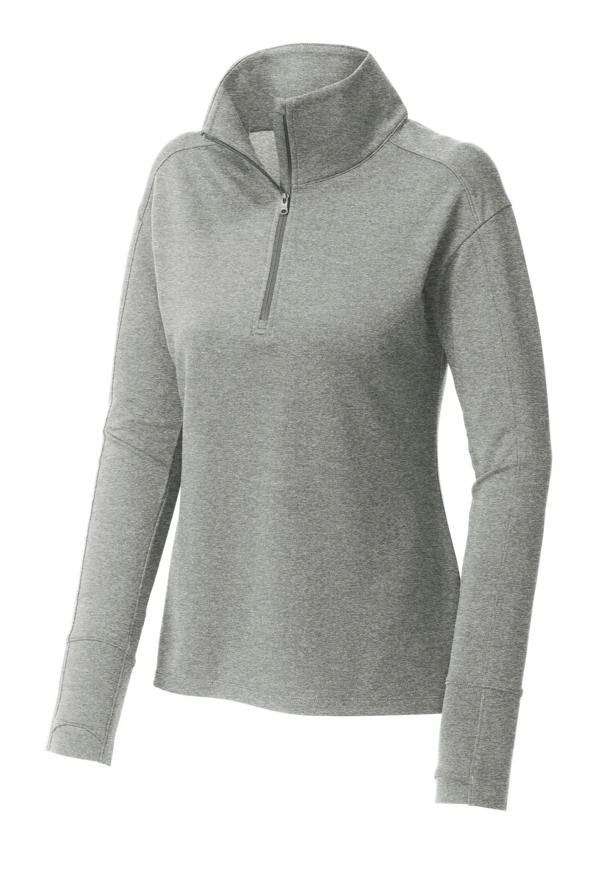 Sport-Tek Women's Sport-Wick Flex Fleece 1/4-Zip. LST561 Light Grey Heather