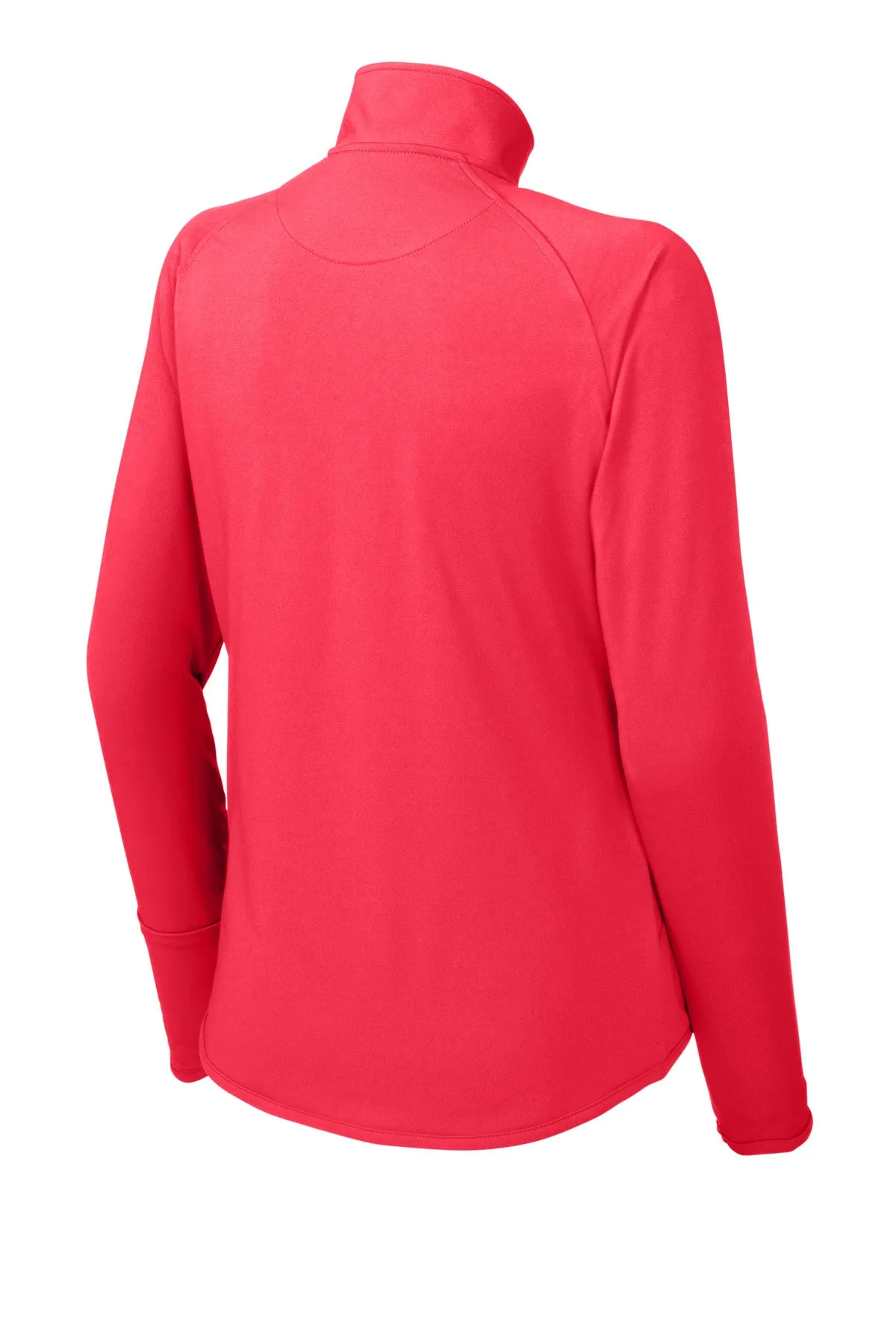 Sport-Tek Women's Sport-Wick Stretch 1/4-Zip Pullover. LST850 Hot Coral