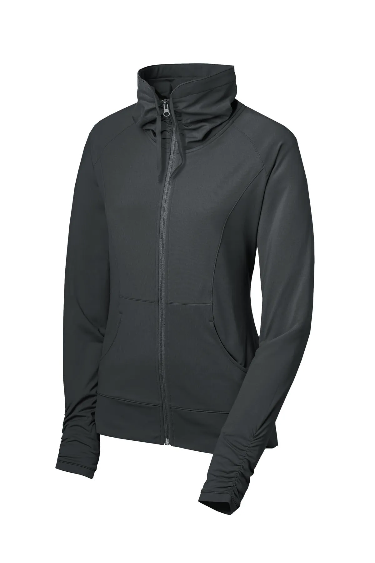 Sport-Tek Women's Sport-Wick Stretch Full-Zip Jacket. LST852 Charcoal Grey