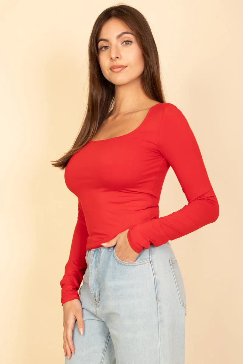 Square Neck Long Sleeve Top (CAPELLA)