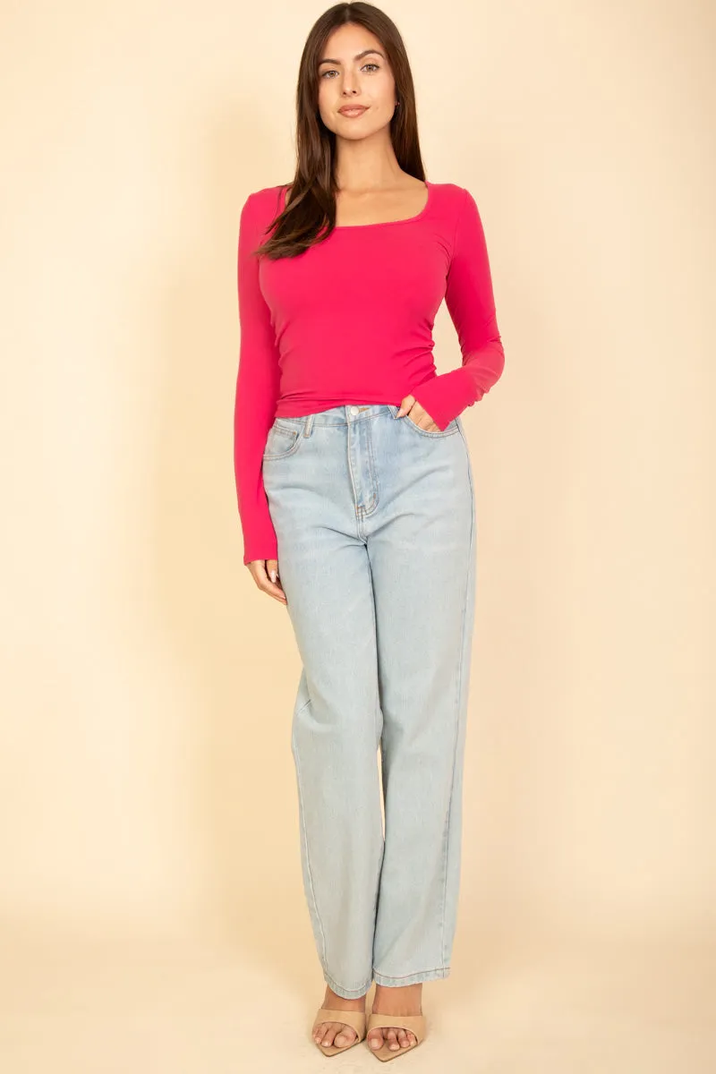 Square Neck Long Sleeve Top (CAPELLA)