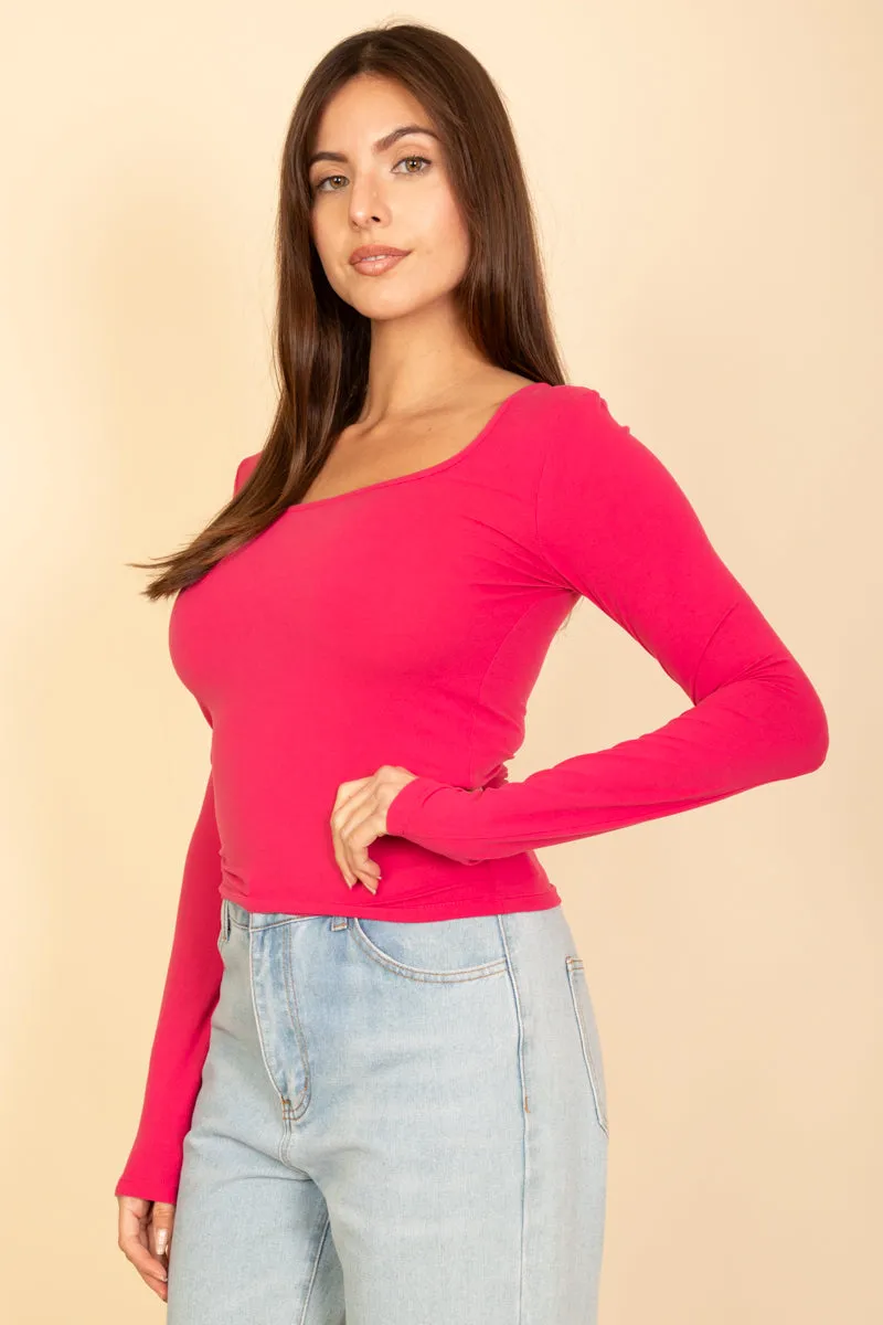 Square Neck Long Sleeve Top (CAPELLA)